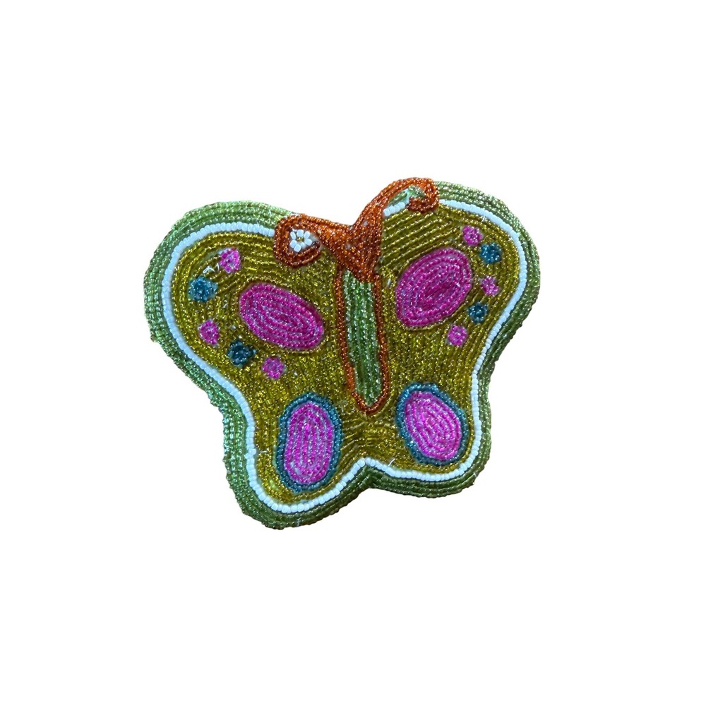 Gorgeous beaded coin purse‎ green and pink